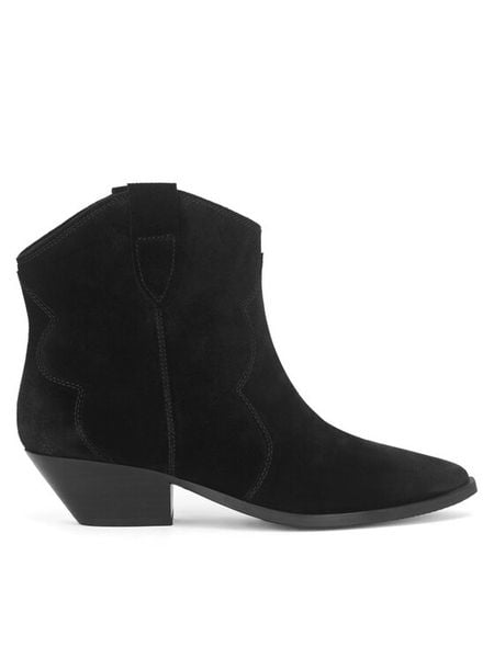 Badura Kowbojki V365-05 Czarny. Czarne botki damskie Badura, bez obcasa, na słupku, bez zapięcia. Za 379.99 zł.