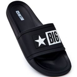 Klapki Damskie Big Star Czarne DD274A266. Czarne klapki damskie bez wzorów, z gumy, casualowe, bez obcasa. Za 125.89 zł.