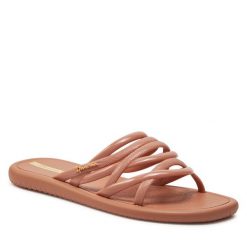 Klapki Ipanema. Czerwone klapki damskie Ipanema, bez wzorów, bez obcasa. Za 79.99 zł.