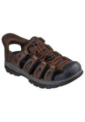 Sandały SKECHERS SLIP - INS TRESMEN NORVICK Brązowy. Brązowe sandały męskie Skechers, z materiału, bez zapięcia. Za 314.99 zł.