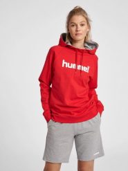 Bluza sportowa z kapturem damska Hummel Go Cotton Logo Hoodie Woman. Niebieskie bluzy damskie Hummel, s, bez wzorów, z bawełny, z kapturem. Za 182.15 zł.