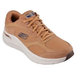 Buty sportowe Sneakersy męskie Skechers Arch Fit 2.0 - The Keep. Brązowe buty sportowe męskie Skechers, bez zapięcia, trekkingowe. Za 425.15 zł.