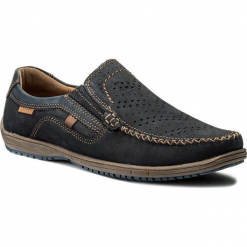 Mokasyny LASOCKI FOR MEN - MB-BUSH-01 Granatowy. Niebieskie mokasyny męskie Lasocki For Men, z materiału. Za 189.99 zł.