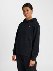 Bluza damska z kapturem Hummel Pulse. Czarne bluzy damskie Hummel, xl, bez wzorów, z bawełny, z kapturem, na fitness i siłownię. Za 197.50 zł.