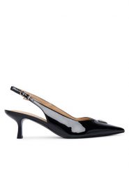 Guess Czółenka FLTYNN PAF05 Czarny. Czarne czółenka damskie Guess, z aplikacjami, z lakierowanej skóry, bez obcasa, bez zapięcia. Za 544.99 zł.