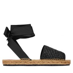 Espadryle LOVE MOSCHINO. Czarne sandały damskie Love Moschino, bez wzorów, bez obcasa, bez zapięcia. Za 809.99 zł.