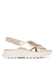 Clarks Sandały DashLite Wish 26185882 Złoty. Żółte sandały damskie Clarks, bez wzorów, ze skóry, bez obcasa, na płaskiej podeszwie, bez zapięcia. Za 389.99 zł.