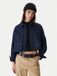 G-Star Raw Koszula jeansowa D26851-E090 Granatowy Boxy Fit. Niebieskie bluzki damskie G-Star Raw, xl, bez wzorów, z bawełny, retro, bez kołnierzyka, bez ramiączek. Za 469.99 zł.