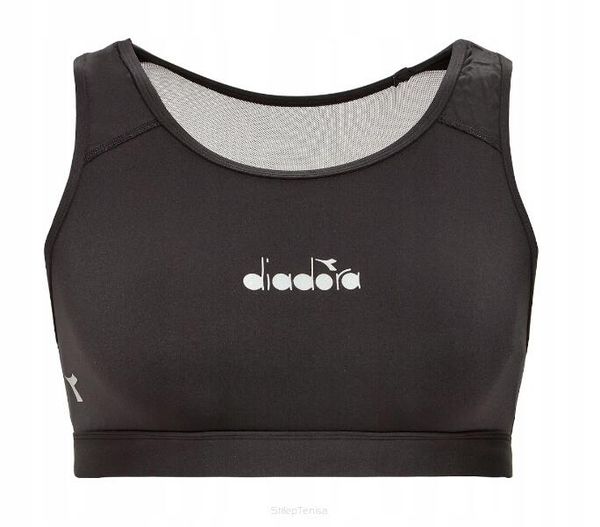 Stanik tenisowy Diadora Medium Bra. Czarne biustonosze Diadora, bez wzorów, z elastanu. Za 110.99 zł.