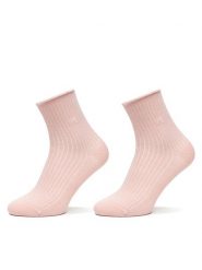 Calvin Klein Skarpety długie 701229681 Różowy. Czerwone skarpety damskie Calvin Klein, bez wzorów, z bawełny. Za 59.99 zł.