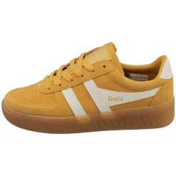 Damskie zamszowe buty sportowe Gola Grandslam. Białe obuwie sportowe damskie Gola, bez wzorów, z zamszu. Za 449.00 zł.