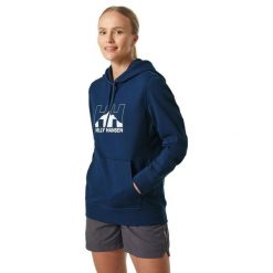 Bluza z kapturem damska Helly Hansen Nord Graph Pullover Hoodie. Niebieskie bluzy damskie Helly Hansen, s, bez wzorów, z kapturem. Za 179.99 zł.
