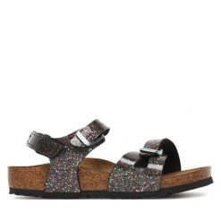 Sandały Birkenstock. Czarne sandały dziewczęce Birkenstock, bez zapięcia. Za 319.99 zł.