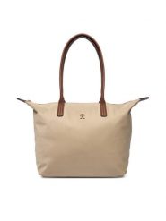 Tommy Hilfiger Torebka Popette Tote AW0AW17711 Brązowy. Brązowe torebki do ręki damskie Tommy Hilfiger, bez wzorów, z materiału, bez dodatków. Za 339.99 zł.