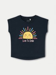 NAME IT T-Shirt Vigea 13228175 Granatowy Regular Fit. Niebieskie t-shirty i topy dla dziewczynek Name it, bez wzorów, z bawełny, bez ramiączek. Za 29.99 zł.