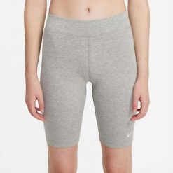 Spodenki treningowe damskie Nike Essentials Bike. Szare szorty sportowe damskie Nike, xs, bez wzorów, z bawełny, retro, na fitness i siłownię, dri-fit (nike). Za 130.75 zł.