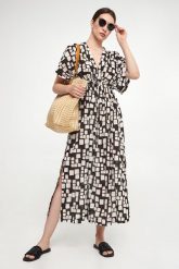Sukienka we wzory Dorotea MAX MARA BEACHWEAR. Sukienki damskie Max Mara Beachwear, m, bez wzorów, bez kołnierzyka, bez ramiączek. W wyprzedaży za 989.25 zł.