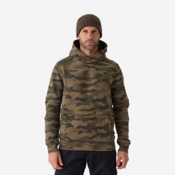 Bluza myśliwska z kapturem Solognac 500 camo. Brązowe bluzy męskie SOLOGNAC, l, bez wzorów, z bawełny, z kapturem. Za 159.99 zł.