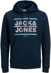 Bluza męska Jack & Jones niebieska. Niebieskie bluzy męskie Jack&Jones, na lato, m, z aplikacjami, z bawełny, z kapturem. Za 210.99 zł.