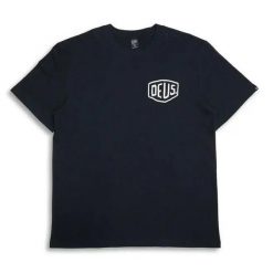 T-Shirt Deus Ex Machina Frontage Black. Czarne t-shirty męskie Deus Ex Machina, s, bez wzorów, casualowe, bez kołnierzyka. Za 249.57 zł.