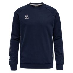 Bluza piłkarska męska Hummel Move Grid bawełniana. Niebieskie bluzy męskie Hummel, m, bez wzorów, z bawełny, bez kaptura, do piłki nożnej. Za 233.50 zł.