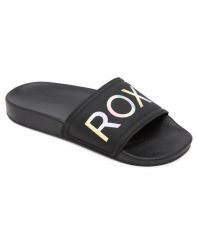 Sandały dla Dziewczynki RG SLIPPY II Czarny. Szare sandały dziewczęce Roxy, z gumy, bez zapięcia. Za 94.99 zł.