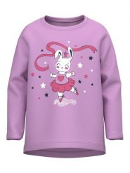 NAME IT Bluzka 13218927 Fioletowy Relaxed Fit. Fioletowe bluzki dla dziewczynek Name it, bez wzorów, z bawełny, bez ramiączek. Za 54.99 zł.