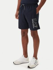 EA7 Emporio Armani Szorty sportowe 7M001315 AF13512 Granatowy Regular Fit. Niebieskie krótkie spodenki sportowe męskie EA7 Emporio Armani, m, bez wzorów, z bawełny. Za 409.99 zł.