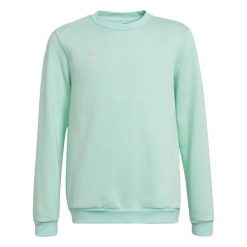 Entrada 22 Sweat Top. Zielone bluzy męskie Adidas, bez wzorów, z bawełny, bez kaptura. W wyprzedaży za 149.70 zł.