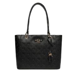 Torebka Guess. Czarne torebki do ręki damskie Guess, z aplikacjami, klasyczne, bez dodatków. Za 679.99 zł.