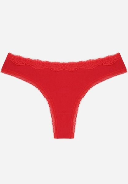 Czerwone Majtki Stringi z Bawełną z Koronką Aethimilia. Czerwone stringi damskie Renee, l, z aplikacjami, z bawełny. Za 5.99 zł.