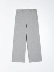 Dresowe spodnie wide-leg z efektem sprayowanego brokatu - szary. Szare spodnie dresowe damskie Sinsay, l, bez wzorów, z dresówki. Za 49.99 zł.