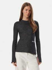 Karl Lagerfeld Jeans Sweter B4W18005 Czarny Slim Fit. Czarne swetry damskie Karl Lagerfeld Jeans, m, bez wzorów, z jeansu, bez kołnierzyka, bez ramiączek, bez kaptura. Za 549.99 zł.