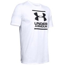 Koszulka sportowa męska Under Armour GL Foundation SS Tee. Białe koszulki sportowe męskie Under Armour, l, bez wzorów, z tkaniny, bez kołnierzyka, bez ramiączek, do piłki nożnej. Za 106.35 zł.