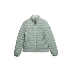 Damska kurtka puchowa Superdry. Szare kurtki damskie Superdry., bez wzorów, z puchu, bez kaptura. W wyprzedaży za 377.50 zł.