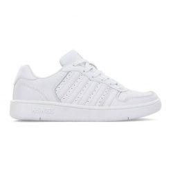 Buty K-Swiss Court Palisades sneakersy 96931-117-M białe. Białe obuwie sportowe damskie bez wzorów, z gumy. Za 288.05 zł.
