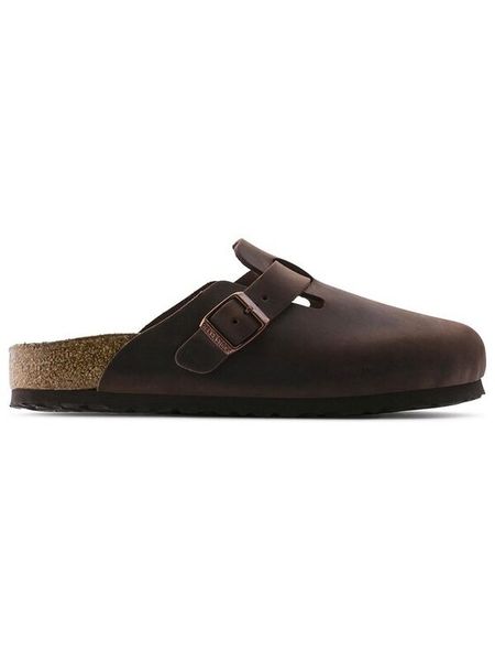 Birkenstock Klapki Boston SFB 159713 Brązowy. Brązowe klapki damskie Birkenstock, bez wzorów, z nubiku, bez obcasa. Za 719.99 zł.