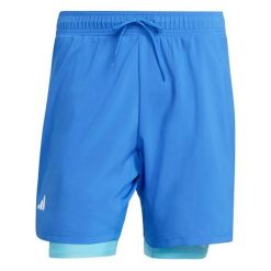 Szorty 2 w 1 adidas Club. Niebieskie szorty męskie Adidas, m, bez wzorów, z materiału, klasyczne. Za 197.50 zł.