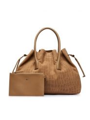 Elisabetta Franchi Torebka BS-19H-61E2-V890 Beżowy. Brązowe torebki do ręki damskie Elisabetta Franchi, bez wzorów, ze skóry, bez dodatków. Za 3,789.00 zł.