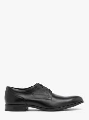 Czarne sznurowane półbuty wizytowe VESTRO. Czarne eleganckie półbuty Ryłko, ze skóry, wizytowe, bez zapięcia. Za 479.99 zł.
