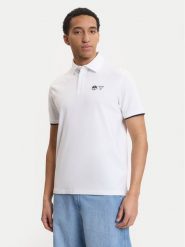 Guess Polo M6GP47 K3323 Biały Regular Fit. Białe koszulki polo męskie Guess, m, z aplikacjami, z bawełny, bez ramiączek. Za 339.99 zł.