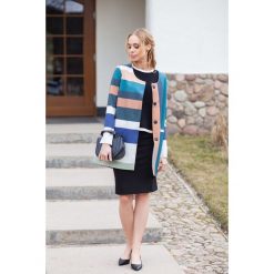 Długi żakiet z zapieciem s044. Szare żakiety damskie Style, z nadrukiem, klasyczne. Za 179.90 zł.