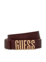Guess Pasek Damski BW9113 P4235 Bordowy. Czerwone paski damskie Guess, z aplikacjami, ze skóry. Za 139.99 zł.