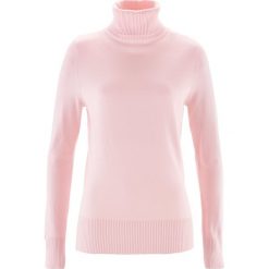 Sweter z golfem bonprix perłowy jasnoróżowy. Swetry damskie bonprix. Za 49.99 zł.