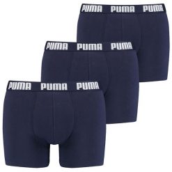 Bokserki męskie Puma EVERYDAY 3-PACK. Czarne kąpielówki męskie Puma, m, bez wzorów, z bawełny, do biegania. Za 117.99 zł.
