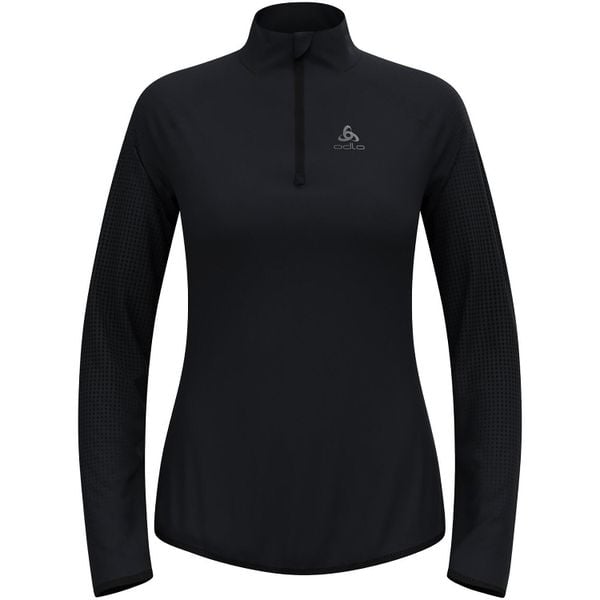 Bluza techniczna damska ODLO Zeroweight Warm Mid Layer 1/2 Zip. Czarne bluzy damskie Odlo, l, bez wzorów, z materiału, bez kaptura. Za 579.99 zł.