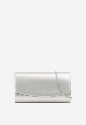 Srebrna Elegancka Torebka Kopertówka z Dodatkowym Łańcuszkiem Istevia. Szare kopertówki damskie Renee, bez wzorów, eleganckie, na ramię, bez dodatków. Za 49.99 zł.