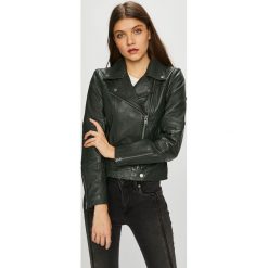Pepe Jeans - Kurtka skórzana Isha. Czarne kurtki damskie Pepe Jeans, z jeansu. Za 1,099.00 zł.