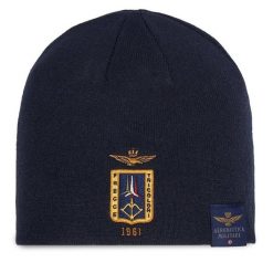 Czapka Aeronautica Militare. Niebieskie czapki i kapelusze męskie Aeronautica Militare, na zimę, bez wzorów. Za 179.99 zł.