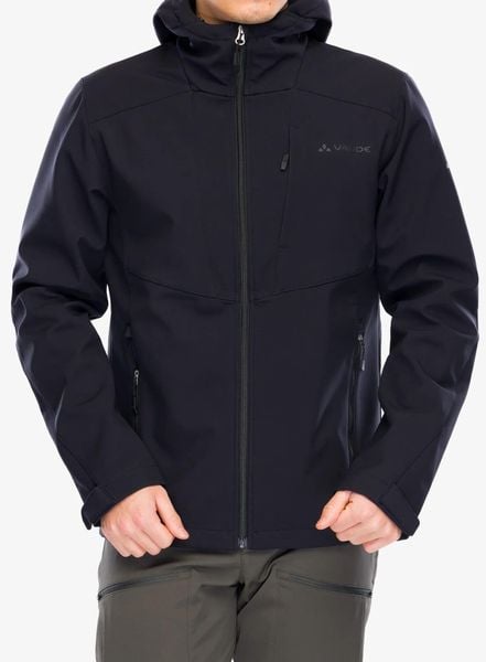 Kurtka softshell męska Vaude Cyclone Hooded Jacket. Czarne kurtki męskie Vaude, m, bez wzorów, z materiału, bez kaptura. Za 628.10 zł.
